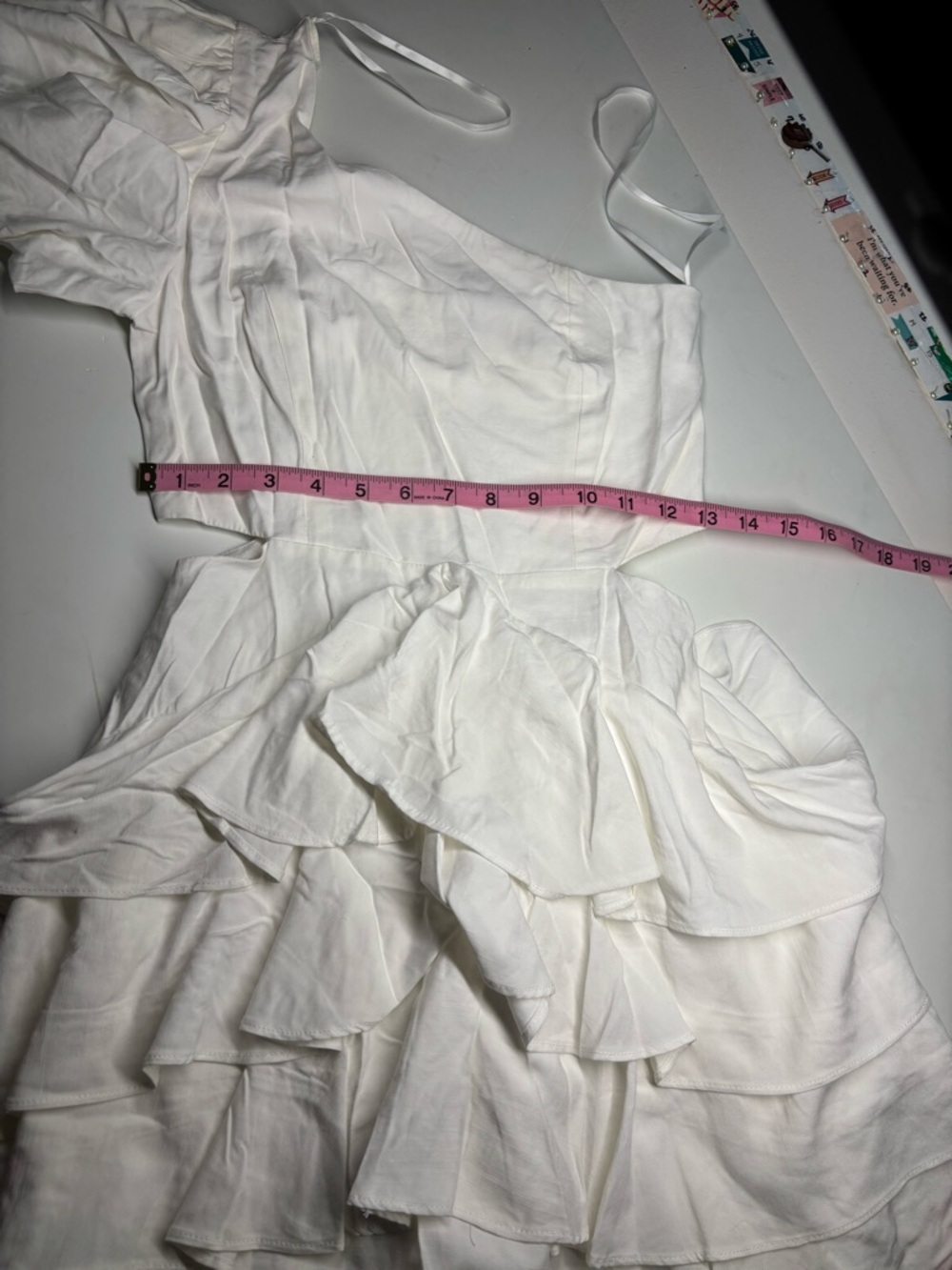 DO+BE Ivory One-Shoulder Ruffle Tiered Dress - Picture 6 of 6
